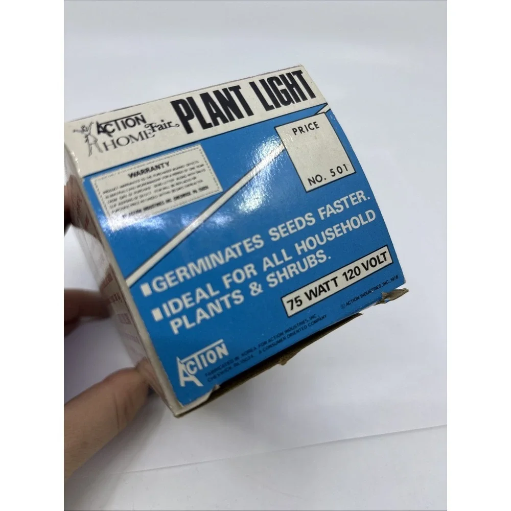 Vtg New Stock Plant Light By Action Home 75 Watt